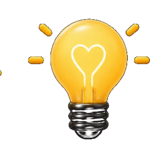 Yellow light bulb with a heart