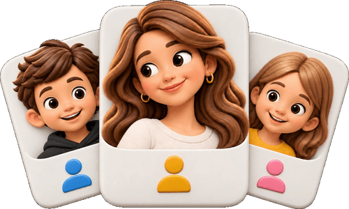 Three family photo cards