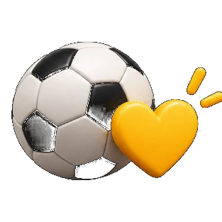 Soccer ball and a yellow heart